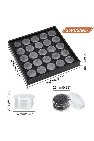 Choice AECH02-16941 1Set 50 Gem Display Case Diamond Gemstone Storage Box Small Round Plastic Containers Bo