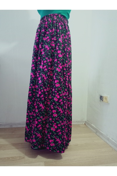 hoaryage Φούστα μάξι από ύφασμα βισκόζης με ελαστική μέση, φούστα μαμάς, φούστα προσευχής