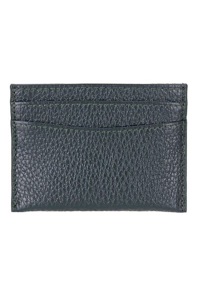 FTAKRY Luxeyuard Leather Card Holder, 5 Card Compartments, Textured Black
