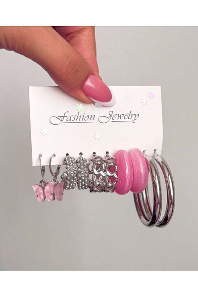 Perry Accesories 11 قطعة من الأقراط الدائرية على شكل فراشة، مجموعة أقراط نسائية مكونة من 11 زوجًا من الأقراط
