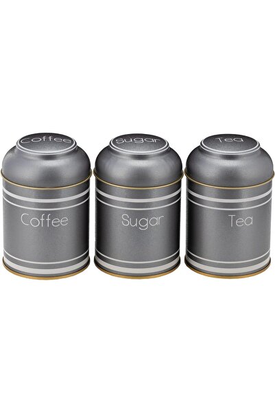 ALSAIF Set of 3 Airtight Kitchen Canisters with Lids, Metal Containers for Co...