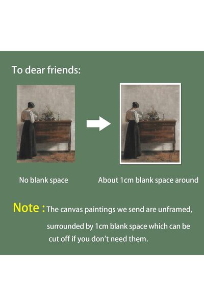 Generic Vintage Danish Canvas Wall Art - Woman Reading Oil Print, 12×16, Gray (uoyien)