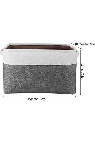 Generic Tazweeq Collapsible Storage Bins, Foldable Cotton Linen Fabric Storage Basket Box with Handles Cube