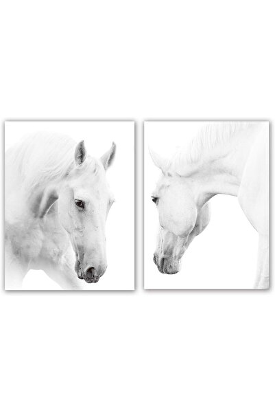 HPNIUB White Horse Canvas Wall Art