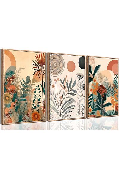 Generic KASTWAVE Boho Wall Art, Burnt Orange Botanical Poster Prints Wall Decor Pictures Abstract Floral Ca