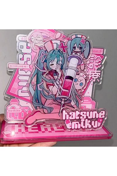 Choice Black Hatsune Miku Acrylic Standing Sign Miku Anime Peripherals Cute Cartoon Xmas Ornament Originali
