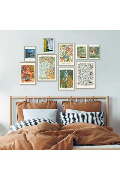Generic KBKBART Vintage Eclectic Wall Art Prints Set of 9, Abstract Eclectic Wall Decor Matisse William Mor