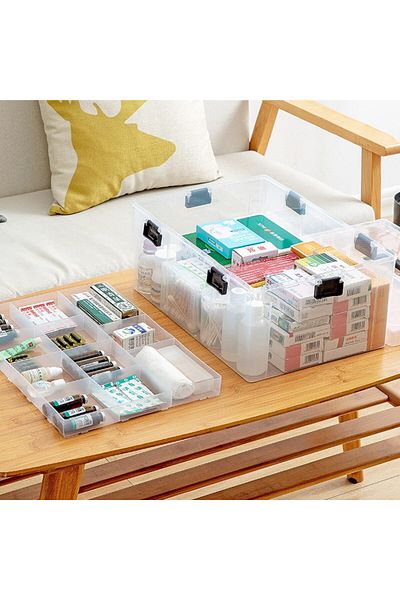 Generic TRASSLE Medical Box, First Aid Kit Storage, Emergency Supplies Organizer with Handle, Detachable Tr