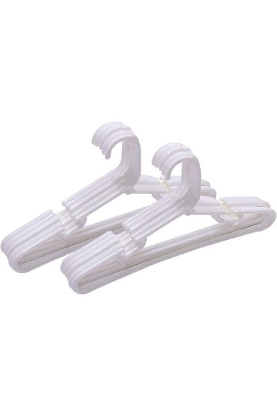 Generic Kuber Industries Plastic 12 Pcs Baby Hanger Set For Wardrobe (White), 29X16X1 Cm