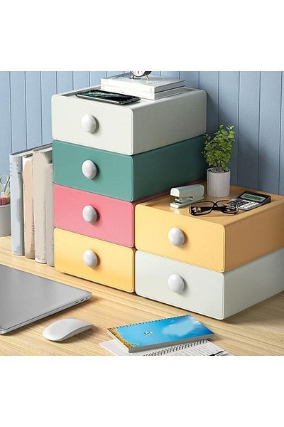 Generic Tazweeq Single Drawer Storage, Stackable Desk Storage Box with Drawers, Small Desk Organizer, Deskt