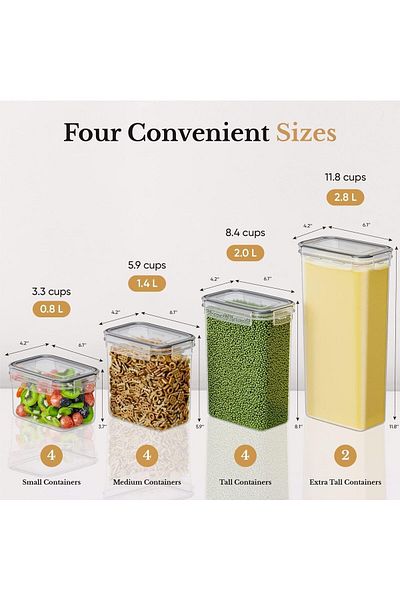 Generic Chef's Path Airtight Food Storage Container Set - 14 PC - Kitchen & Pantry Organization - BPA-Free