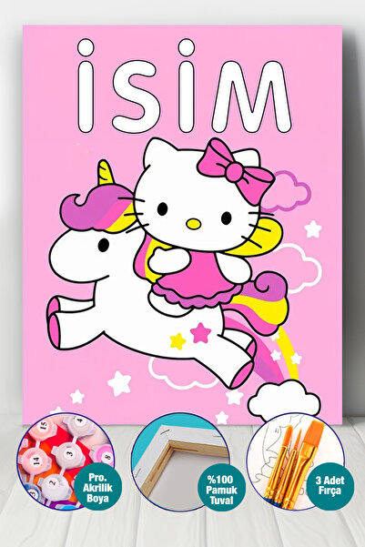 Picasso World Hobby Art Çocuk Sayılarla Boyama Numaralı Tuval Seti Fırça Boya...