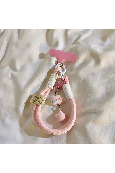 Choice color2 New Colourful Mobile Phone Strap Short Wrist Strap Clouds Star Charm Keychain Camera Chain La