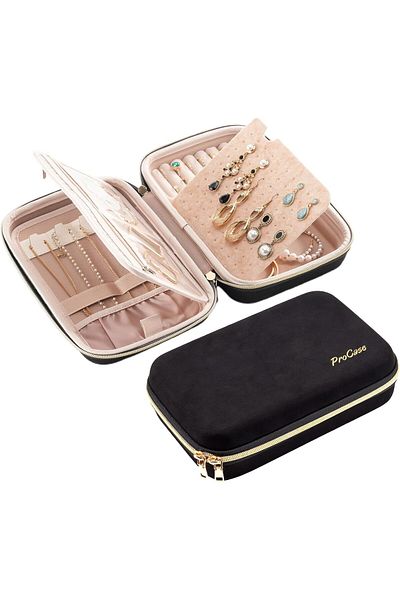 Generic ProCase Travel Jewelry Organizer Case, Upgraded Large Jewelry Storage Bag for Necklaces Earring Rin