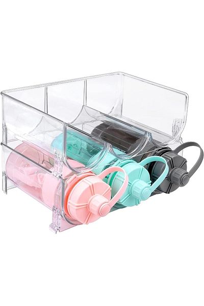 Generic TRASSLE Water Bottle Organizer, 2 Pack Stackable Bottle Holder Storage Rack for Home Organization a