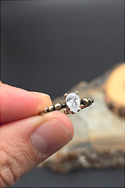 NBS Beautiful Naturel Stones Copper Ring White Crystal Adjustable Elegant Small Antique Trend (Gift, Daily, Special Day)