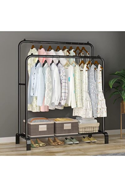 Generic Double Rail Clothes Rack - 2 Layers Multi-Purpose Design