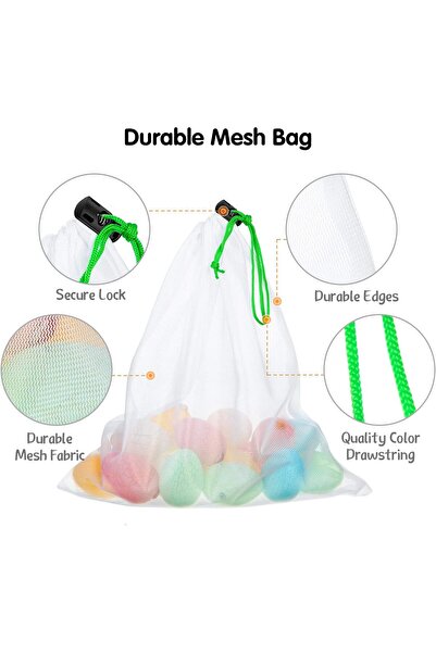 Frienda 20-Pack Mesh Organizing Bags (5 Large, 8 Medium, 7 Small) - Washable Reusable