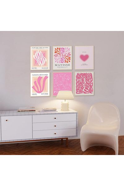 Generic Matisse Wall Art Prints Set of 6, Abstract Matisse Wall Art Exhibition Picasso Posters, Minimalist