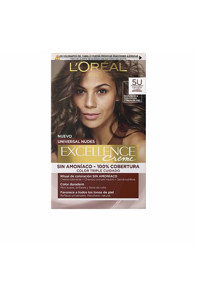 L'Oreal Paris Excellence Nudes Farbstoff #5u-hellbraun 5 St