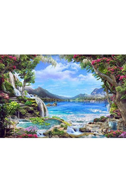 ve Tablou Canvas, Peisaj, natura, rau, fantana, munti, padure, 60 x 40 cm