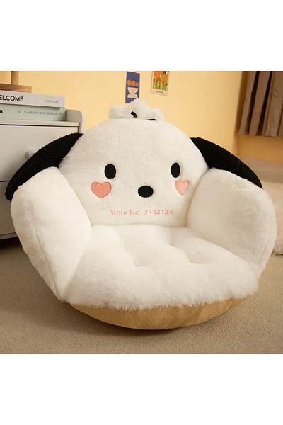 SANRIO Pochacco 55X45cm Sanrio Cinnamoroll Big Size Cute Plush Half Surrounded Black Kuromi Cushion Backres