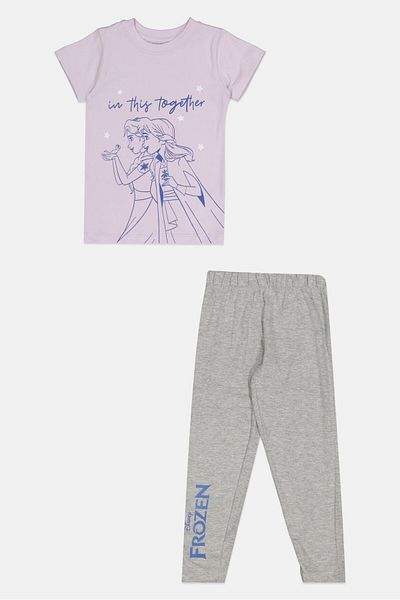 Disney Frozen Toddlers Girl 2 Pcs Graphic Print Pajama Set, Multicolor