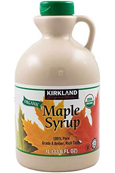 Kirkland Signature شراب القيقب العضوي النقي 100%، سعة 1 لتر، لون كندي من الدرجة الأولى، طعم غني