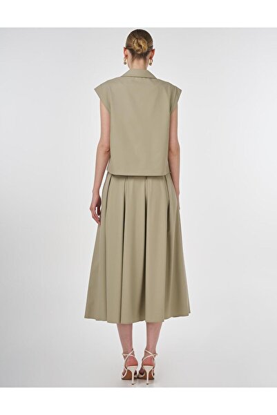 Kayra Vest Skirt Suit Mold Green