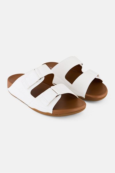 English Laundry Men Slip On Cork Arabic Sandals, White