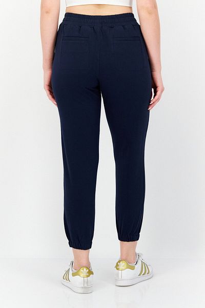 Market And Spruce Women Straight Leg Plain Jogger Pants, Navy Blue