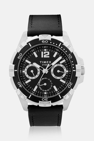 Timex Men Tw2v79100 Classic Premium Leather Watches 44mm, Black