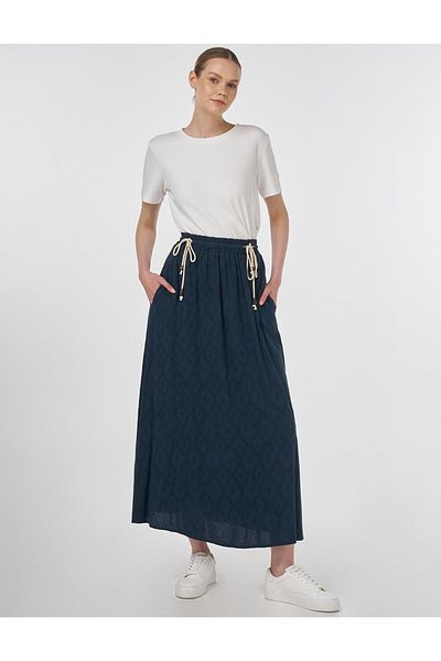 KYR Πλισέ φούστα με κορδόνια Navy Blue