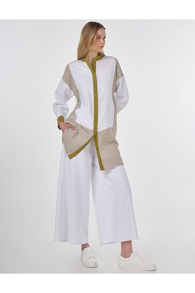 KYR Judge Collar Viscose Tunic Khaki