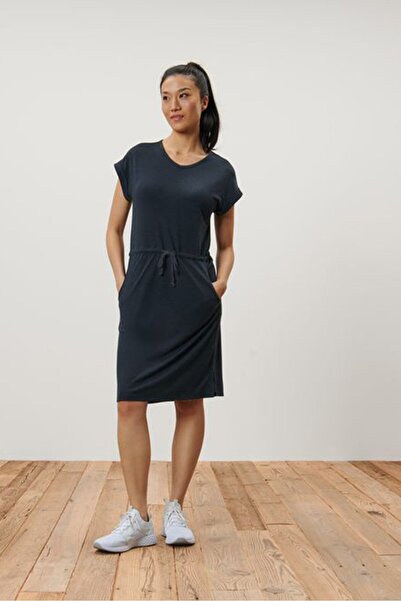 Tchibo Women V-Neck Solid Mini Dress, Navy Blue