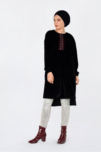 Alvina Embroidered Velvet Tunic 4794