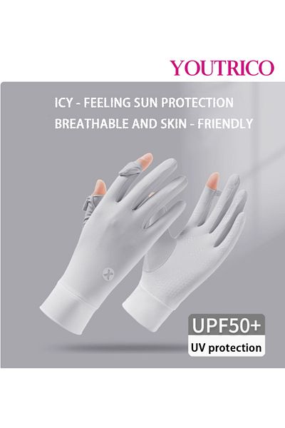 Youtrico Ice Silk Gloves Special For Cycling And Driving Uv Resistant Spf50 High Protection
