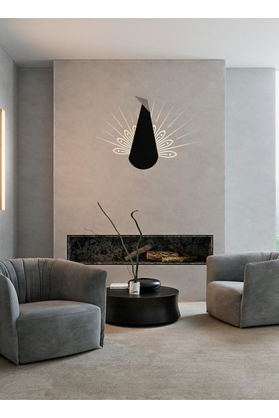 sharpdo Peacock Opening Screen Art Wall Lamp