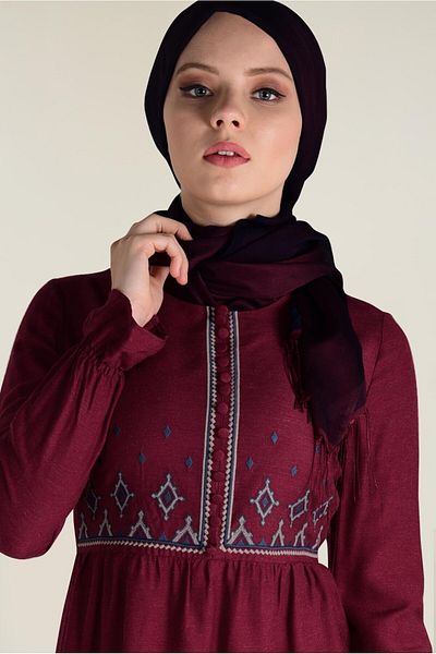 Alvina Buttoned Embroidered Tunic - 4665