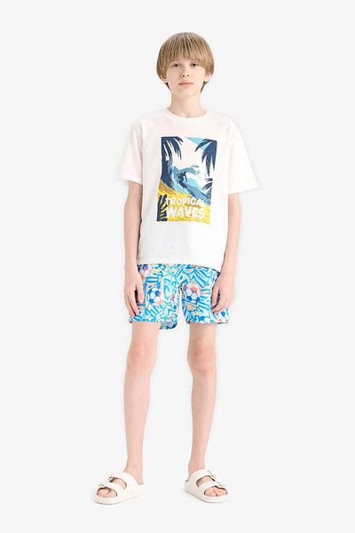 DeFacto Pantaloni scurți de baie cu model pentru băiat E5185a825hs