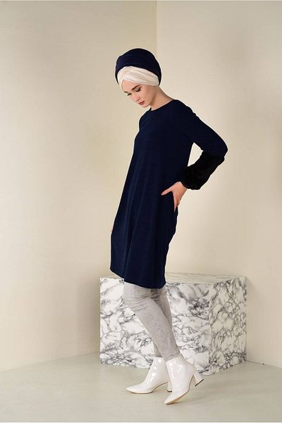 Alvina Wool Detailed Tunic with Sleeves 4582