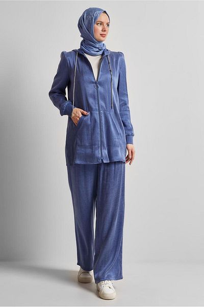 Alvina Hooded Trousers Suit 45585