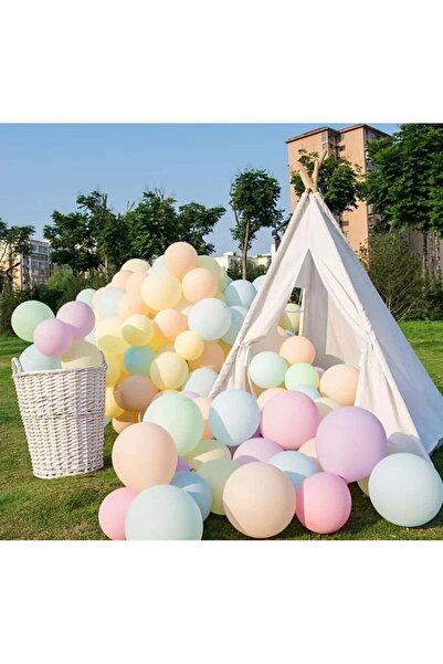 Party City مجموعة من 50 بالونة باستيل |   بالونات هيليوما مريحة وملونة ومتينة...