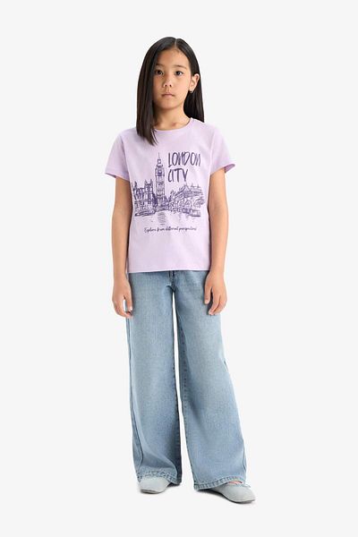 DeFacto Tricou cu mânecă scurtă imprimat pentru fete E0349A825SM