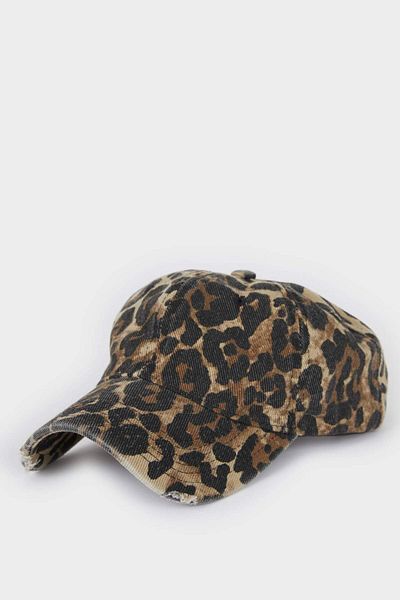 DeFacto Women's Leopard Print Woven Baseball Basketball Hat D8006Ax25Sm