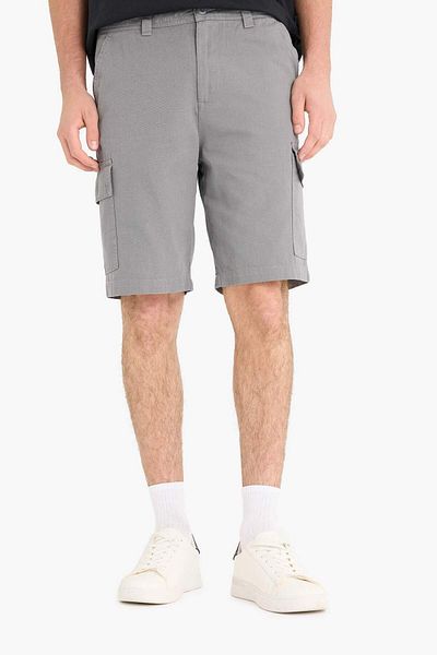 DeFacto 100% Cotton Regular Cargo Pocket Bermuda Shorts E1708Ax25Sm