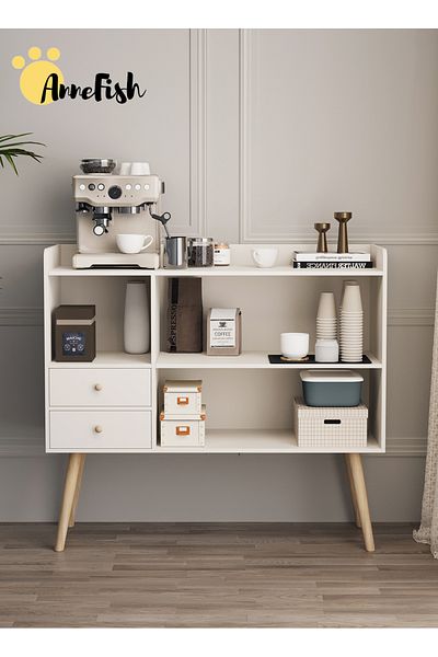 AnneFish Coffee Corner Kitchen Coffee Bar Cabinet Shelf Display Cabinet Kitchen Bakers Rack Sideboard