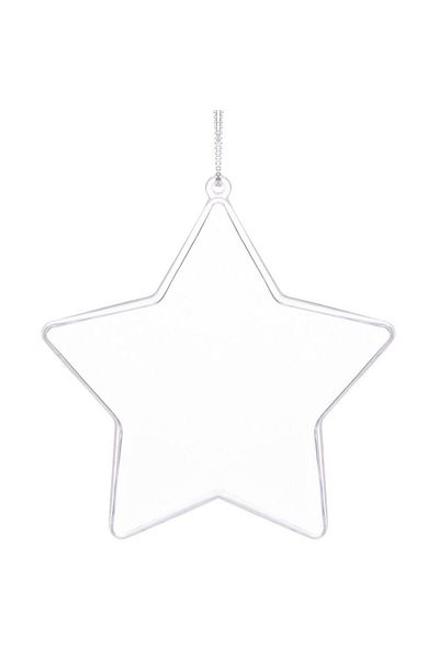 Springos Star decoration, acrylic, 12 cm, transparent
