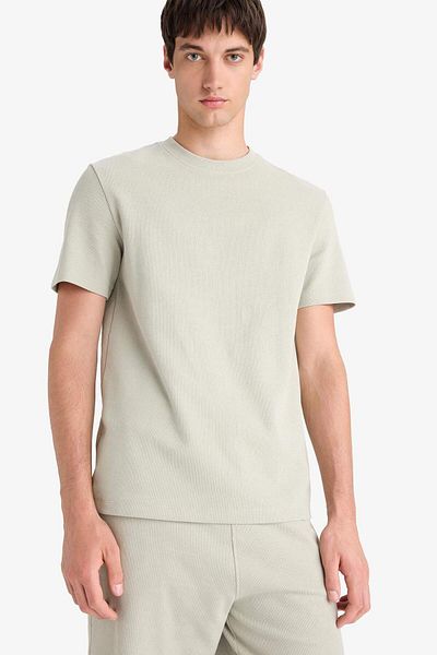 DeFacto Regular Fit Crew Neck Short Sleeve Cotton Heavy Fabric T-Shirt E2587Ax25Sm