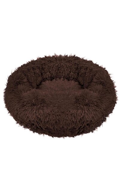 Springos Culcus Pentru Caini Si Pisici Cozy, 70 Cm, Marimea M, Rotund, Maro